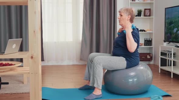 Grandmother Lifting Weights