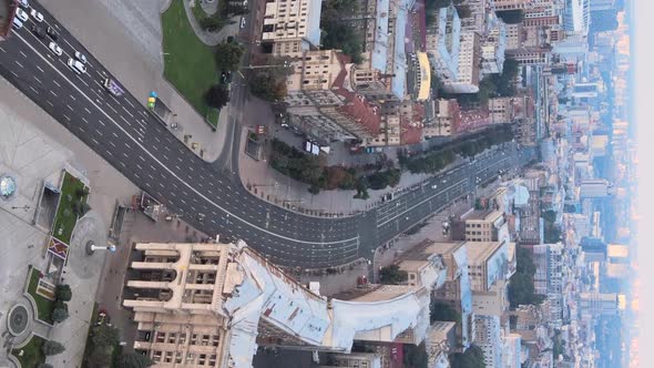 Vertical Video  Kyiv Ukraine Aerial View of the City