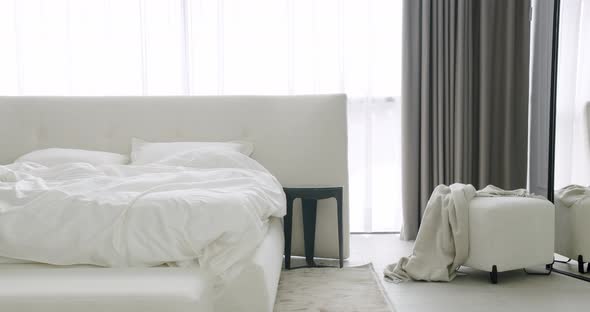 Elegance Interior Design with Minimalist White Bedroom