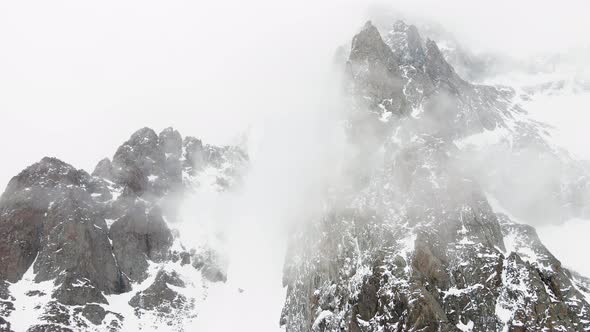 Aerial Landscape of Beautiful Winter Mountains