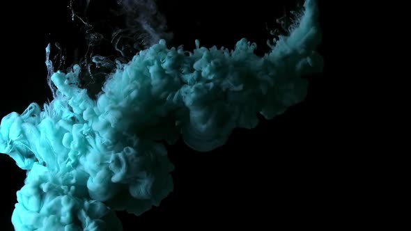 Teal Blue Pearl Inks Are Exploding and Creating Beautiful Cloud Slow Motion