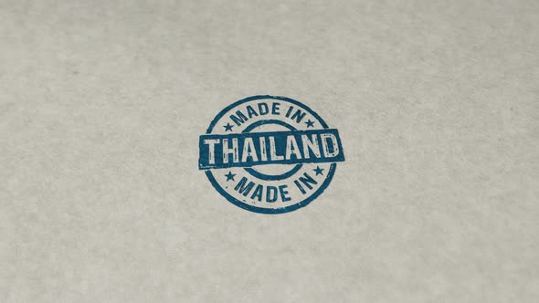 Made in Thailand stamp and stamping loop animation