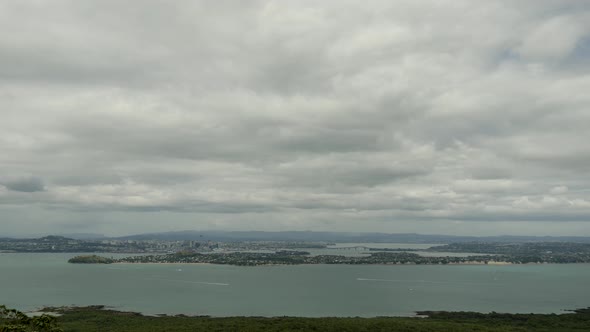 Time lapse from Rangitoto island at Auckland skyline