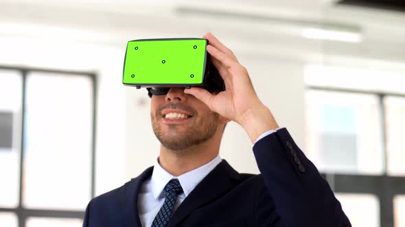 Businessman with Green Screen on Vr Glasses 108