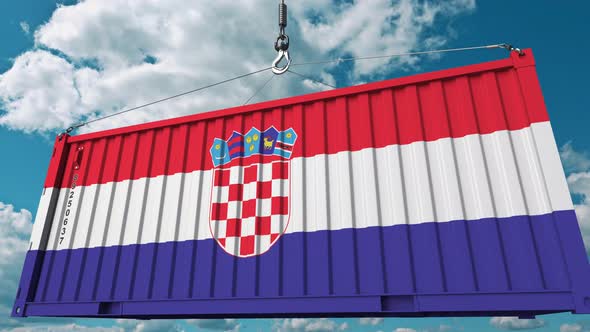 Cargo Container with Flag of Croatia