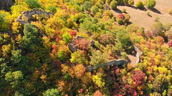 Aerial View Of Rkoni Fortress Ruis In Autumn