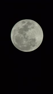 Vertical Video of the Full Moon in the Night Sky