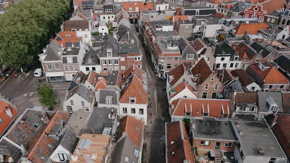 Drone View of Old European City in Summer