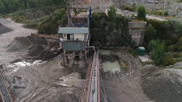 Stationary Granite Crushing Line in the Quarry