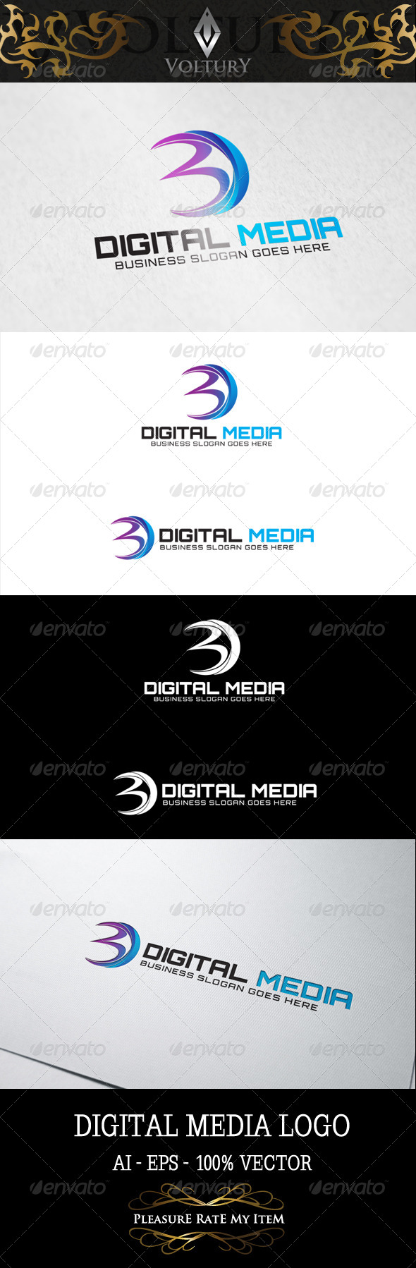 Digital Media Letter D Logo