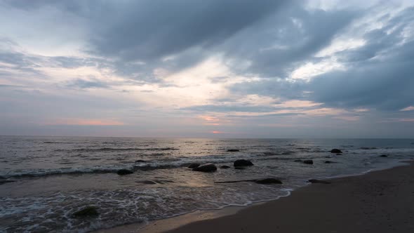 Time Lapse Of Cloudy Sunset