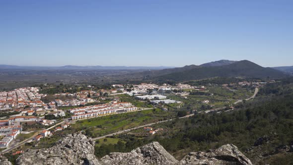 Castelo de Vide in Alentejo, Portugal from Serra de Sao Mamede mountains