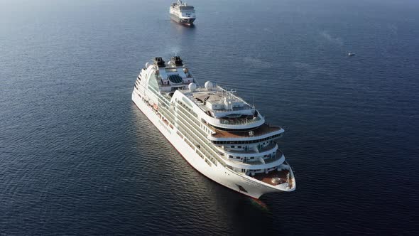 Aerial View of a Cruise Liner