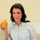 Beautiful Brunette Drinking Orange Juice - VideoHive Item for Sale