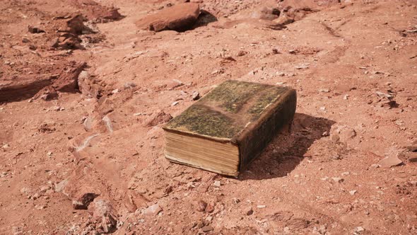 Old Book in Red Rock Desert alt