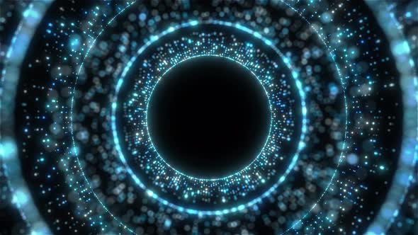 animated particle tunnel, Digital Circle particle futuristic tunnel Abstract Animated Particle Tunne