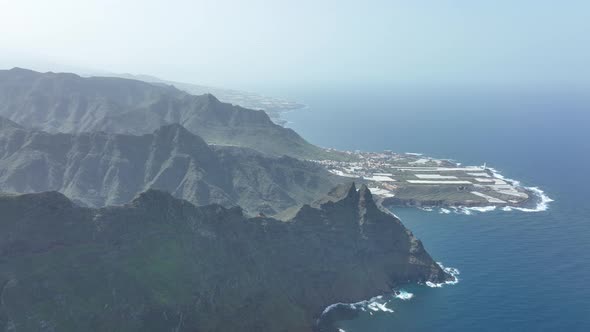 Mountain Aerial of Cliffs High Mountains Along the Atlantic Coast Line