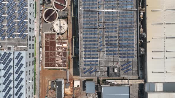 Solar power station on factory rooftop