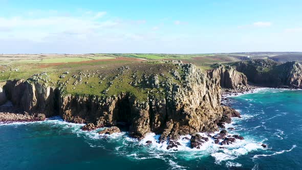 Lands End Cornwall England Aerial Drone Sc03