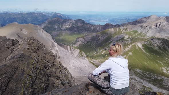 Schilthorn Peaks Switzerland Woman