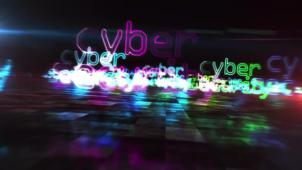 Cyber security abstract hyperspace animation