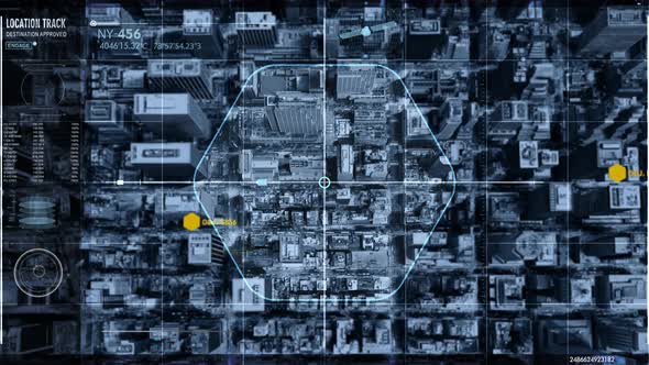 New York Megapolis.Secret intelligence Technology. Live satellite camera footage