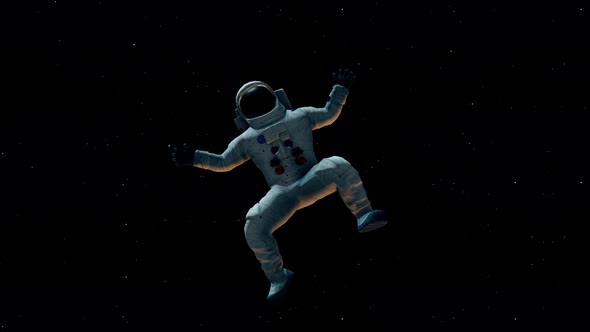 Male Astronaut Lost In Outter Space 4k