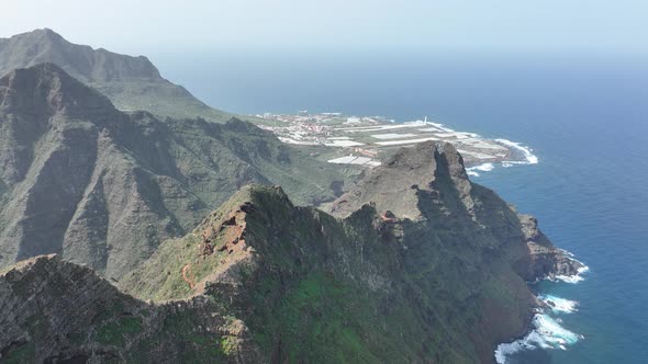 Mountain Aerial of Cliffs High Mountains Along the Atlantic Coast Line