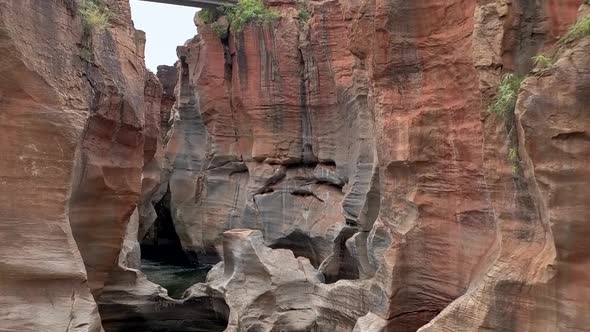 Aerial HD drone footage of Bourke's Luck Potholes Canyon. Hewn by centuries of water flow of the Bly