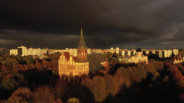 The Cathedral in Kaliningrad before a storm