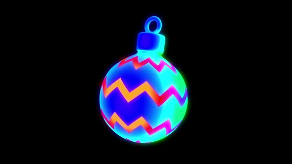 Christmas 3D Bauble Ball Flying Psychedelic Animation for Colorful NFT