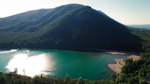 Popular Nature Recreation Destination Rattlesnake Ledge And Lake By Seattle Washington