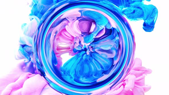 Pink Blue Vapor Circle Whirl Mix Motion Abstract Art Background