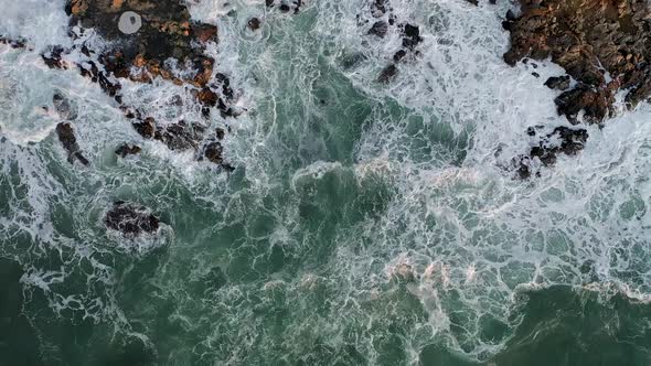 Epic Storm Texture at Sea Filmed on a Drone in the Sunset