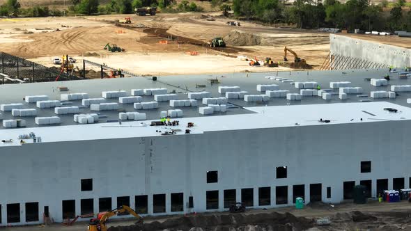 Aerial Video Distribution Warehouse Construction 4k 7x Zoom