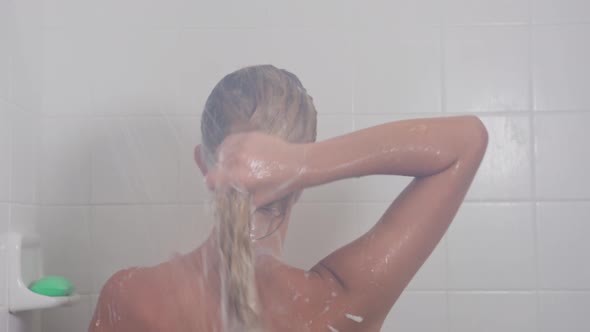 Attractive Woman In The Shower