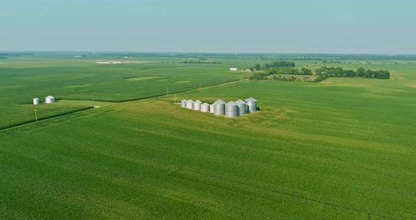 Large Silver Modern Grain Elevators Industrial Silos for Agribusiness for Storing Crop