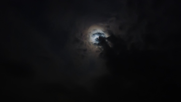 Full Moon And Dark Clouds