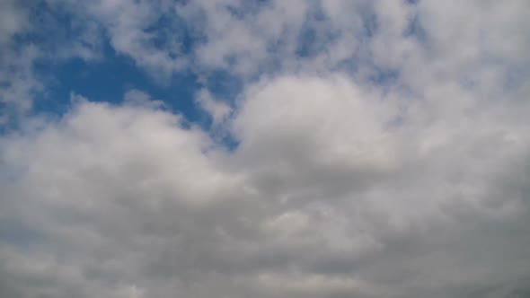 Clouds Move Smoothly in the Blue Sky. Timelapse