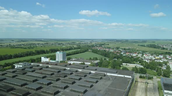 Industrial Zone. Industrial Factory Buildings And Ancillary Buildings