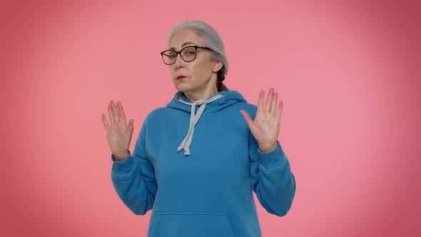 Confused Mature Old Granny Grandmother Feeling Embarrassed About Question Having Doubts No Idea