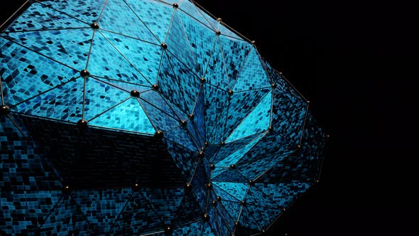 Blue Geometric Figure in 3d