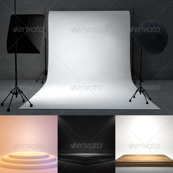 Empty stage 3d render pack