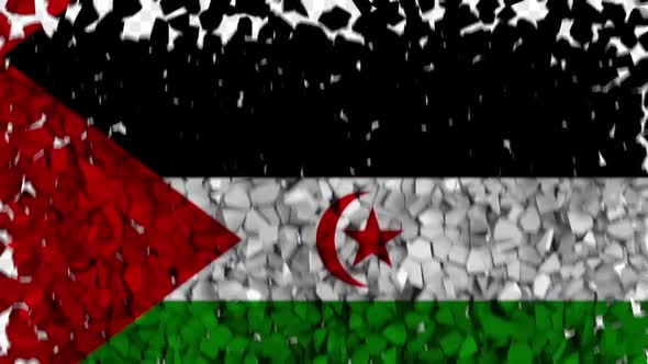 Western Sahara Flag Breaking Rocks Transition