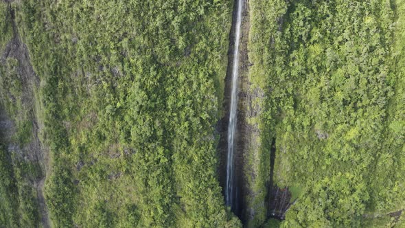 Aerial view of Cascada de L'arc en Ciel, Reunion.