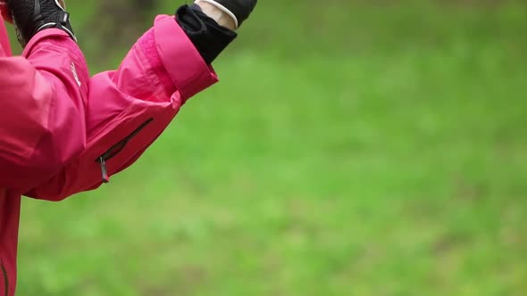 Girl's Hands with a Katana Closeup