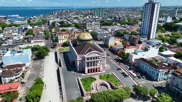 Amazonas Theater at Downtown Manaus Amazonas Brazil.