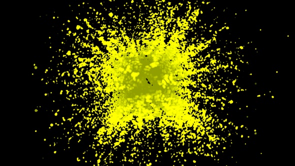 Yellow Ink Shockwave Explosion