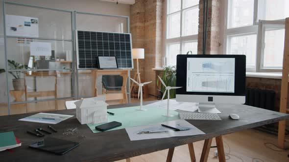 Office Workplace of Renewable Energy Engineer