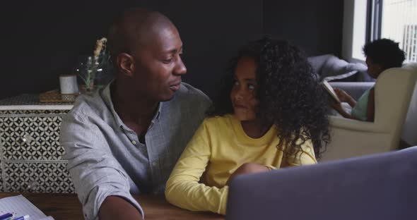 Family spending time at home together